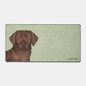 チョコレートラブラドールレトリエバーラボドッグ名 デスクマット (正面)