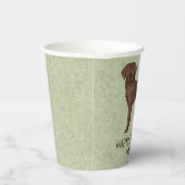 チョコレートラブラドールレトリエバーラボハッピーバースデー 紙コップ (右)