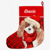 チョコレートラブラドールレトリエバーレッドプライド犬の名前 ラージクリスマスストッキング (裏面)