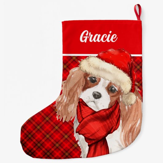 チョコレートラブラドールレトリエバーレッドプライド犬の名前 ラージクリスマスストッキング (裏面)