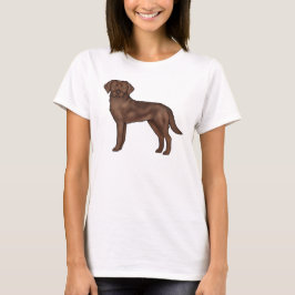 チョコレートラブラドールレトリバーのかわいい犬のイラスト Tシャツ