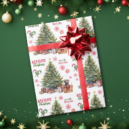 チョコレートラブラドールレトリバーの木の下 ラッピングペーパー