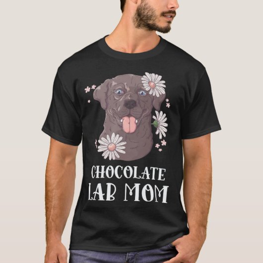 チョコレートラブラドールレトリバー母犬 Tシャツ (正面)