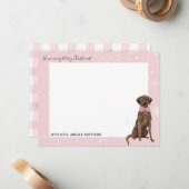 チョコレートラブラドールレトリーバー ホリデー ノートカード (正面/裏面インサイチュ)