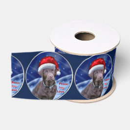 チョコレートラブラドールレトリーブクリスマス グログランリボン