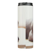 チョコレートラブラドール子犬とトイアヒル タンブラー (裏面)