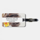 チョコレートラブラドール子犬とトイアヒル ラゲッジタグ (裏面横)