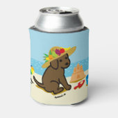 チョコレートラブラドール子犬わら帽子マンガ 缶クーラー (缶裏面)