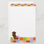 チョコレートラブラドール学生3のモザイク 便箋 (正面/裏面)