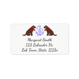 チョコレートラブラドール座り航海の輪郭 ラベル