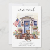 チョコレートラブラドール愛国的カスタムな犬の移動 案内状 (正面)