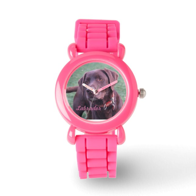 チョコレートラブラドール時計 腕時計 (正面)