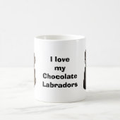 チョコレートラブラドール犬の写真のポートレート モーフィングマグカップ (中央)