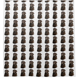 チョコレートラブラドール犬パターン シャワーカーテン