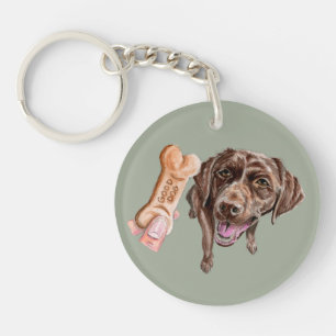 チョコレートラブラドール犬 キーホルダー