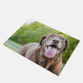 チョコレートラブラドール犬 ドアマット (アングル)