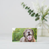 チョコレートラブラドール犬 名刺 (スタンド正面)