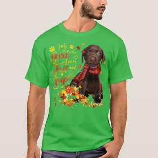 チョコレートラブラドール秋と Tシャツ