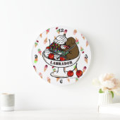 チョコレートラブラドール&アイスクリームサンデー ラージ壁時計 (ホーム)