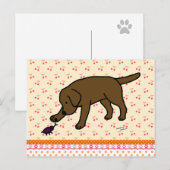 チョコレートラブラドール フレンドリー ポストカード (正面/裏面)