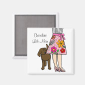 チョコレートラブラドール&ママのスカートの漫画 マグネット (正面/裏面)