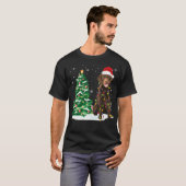 チョコレートラブラドールChristmas Lights DecorクリスマスTr Tシャツ (正面フル)