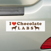 チョコレートラブ好き バンパーステッカー (車上)