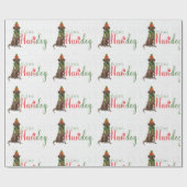 チョコレートラボがクリスマス犬の恋人を包む ラッピングペーパー (フラット)