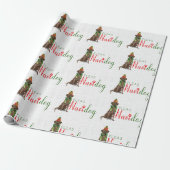 チョコレートラボがクリスマス犬の恋人を包む ラッピングペーパー (アンロールド)