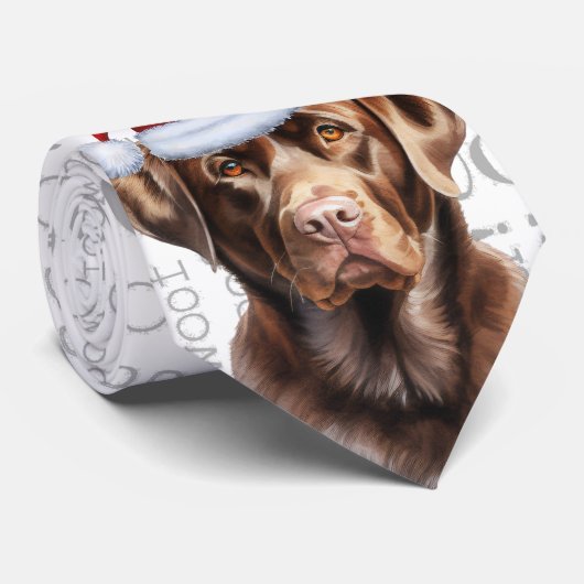 チョコレートラボとウーフクリスマスドッグ ネクタイ (ロール)