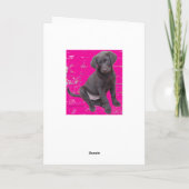 チョコレートラボの子犬の誕生日カード カード (裏面)