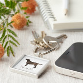 チョコレートラボウォーターデザイン キーホルダー (側面)