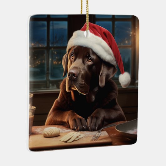 チョコレートラボクリスマスクッキーフェスティバルホリデイ セラミックオーナメント (右)