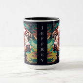 チョコレートラボドッグオン迷彩柄モノグラム マグカップ (中央)