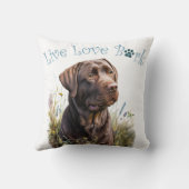 チョコレートラボドッグママフローラ クッション (裏面)