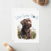 チョコレートラボドッグママフローラ ノートカード (正面/裏面インサイチュ)