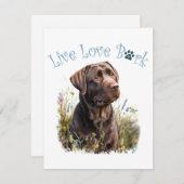 チョコレートラボドッグママフローラ ノートカード (正面/裏面)