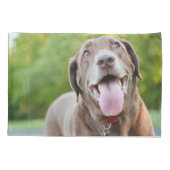 チョコレートラボドッグ 枕カバー (裏面)