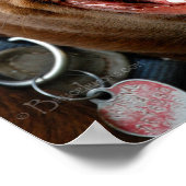 チョコレートラボピットミックスドッグハッピースマイル ポスター (角)