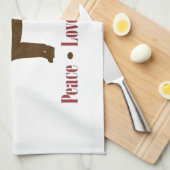 チョコレートラボピースラブチョコレート キッチンタオル (四つ折り)