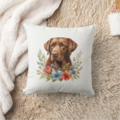 チョコレートラボフローラ装飾用クッション クッション (ブランケット)