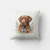 チョコレートラボフローラ装飾用クッション クッション (正面)
