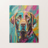 チョコレートラボポートレートカラフル抽象芸術アート ジグソーパズル (縦)