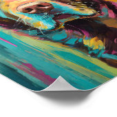 チョコレートラボポートレートカラフル抽象芸術アート ポスター (角)