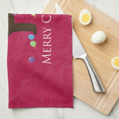 チョコレートラボメリークリスマスデザイン キッチンタオル (四つ折り)