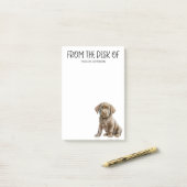 チョコレートラボラバー ポストイット (デスク上)