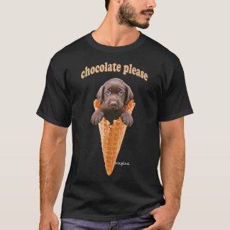 チョコレートラボワッフルコーンアイスクリームカワイ Tシャツ