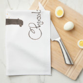 チョコレートラボ水彩デザイン キッチンタオル (四つ折り)