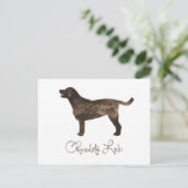 チョコレートラボ水彩デザイン ポストカード (スタンド正面)