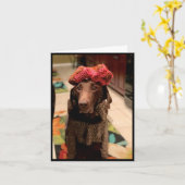 チョコレートラボ美しい カード (黄色い花)